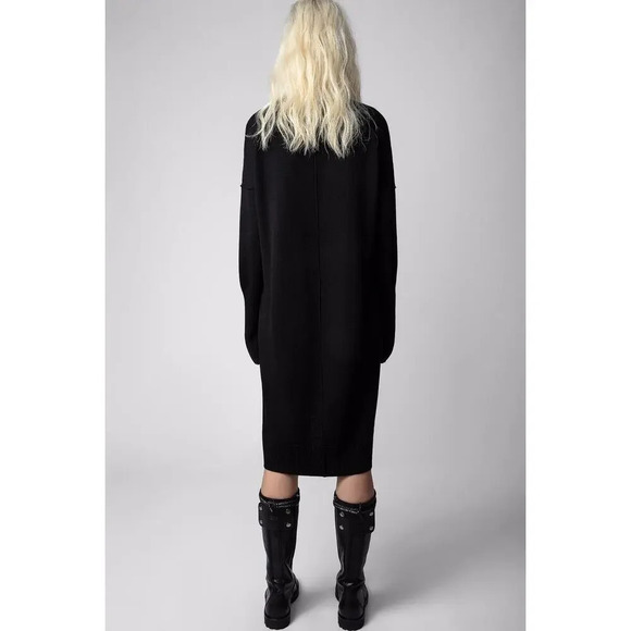 Zadig & Voltaire Deany We Merino Wool Dress Black  Small NWT - Picture 5 of 10